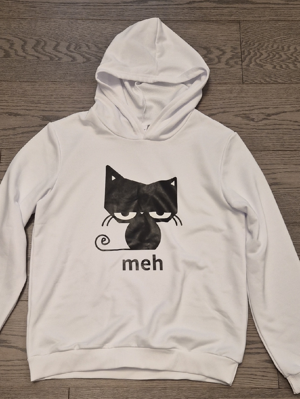 Youth Hoodie With Cute Graphic, White, Size 14-15